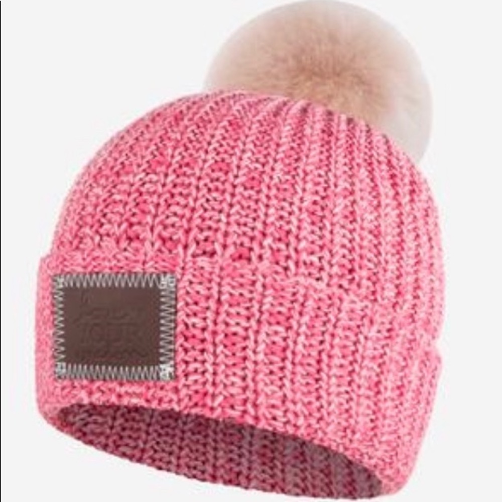 Rose & Blush Speckled Pom Beanie (Blush Pom)
